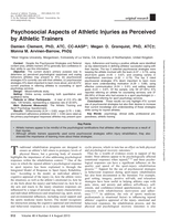 Psychosocial Aspects of Athletic Injuries as Perceived by Athletic Trainers