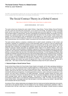 The Social Contract Theory in a Global Context