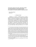 Building Trust Online: The Realities of Telepresence for Mediators Engaged in Online Dispute Resolution