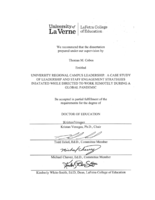 University Regional Campus Leadership: A Case Study of Leadership and Staff Engagement Strategies Iniatated While Directed to Work Remotely during a Global Pandemic
