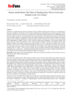 Beauty and the Beast: The Value of Teaching Fairy Tales to University Students in the 21st Century