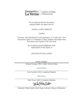 Vivencias: the Educational Lived Experiences of “At the Gate” First-Generation Latino/A/X Community College Students that Impact Their Persistence and Transfer to the University