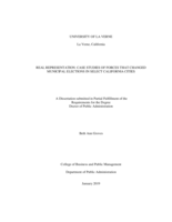 Real Representation: Case Studies of Forces that Changed Municipal Elections in Select California Cities.
