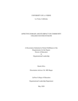 Affective Domain and Its Impact on Community College Success in Math.