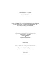 What contributes to the academic success of ninth grade repeaters? A case study focused on the teacher-student relationship.
