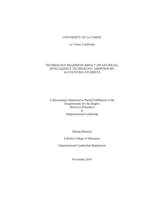 Technology Readiness Impact on Artificial Intelligence Technology Adoption by Accounting Students.