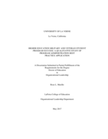 Higher Education Military and Veteran Student Program Success: A Qualitative Study of Program Administration Best Practice Application.