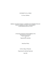 Middle and High School Classified Staff Perspectives on African American Family Engagement: A Phenomenological Study.