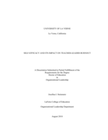 Self-efficacy and Its Impact on Teacher-leader Burnout.