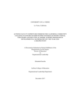 Actions Faculty Experts Recommend for California Community Colleges to Ensure Maximum Effectiveness of Instructional Strategies and Related Academic Support Programs in Developmental Mathematics by the Year 2020: A Delphi Study.