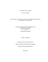 Fine Tuning the Funding Formula for Public Education in California: A Delphi Study.