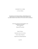 Silver Bullet or Trojan Horse? A Phenomenological Exploration of Universal Design for Learning and Teachersâ€™ Sense of Self-Efficacy in an Inclusive Classroom.