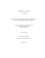 Spirituality and job satisfaction: A correlational study of elementary school teachers.