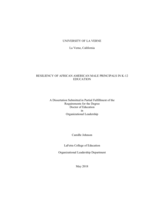 Resiliency of African American Male Principals in K-12 Education.