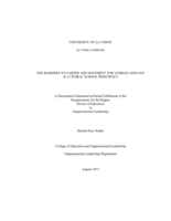 The barriers to career advancement for lesbian and gay K-12 public school principals.