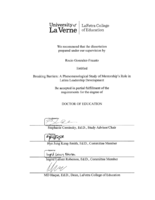 Breaking Barriers: A Phenomenological Study of Mentorship’s Role in Latina Leadership Development