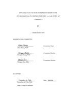 Dynamic Evolution of Entrepreneurship in the Environmental Protection Industry: A Case Study of Company A